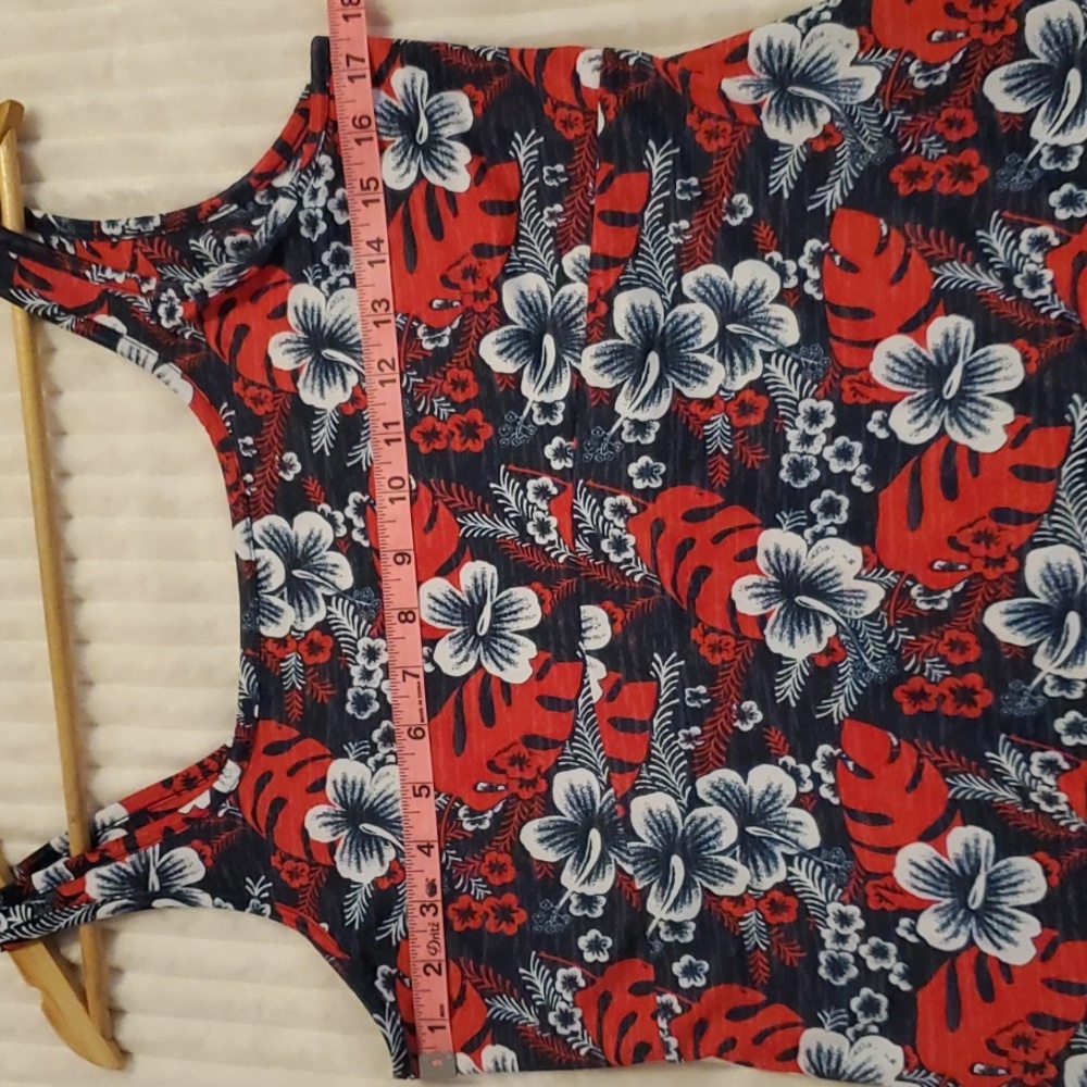 Columbia PFG Dress, Tropical Floral Patterns, Red, White & Blue, Size L - Picture 10 of 11